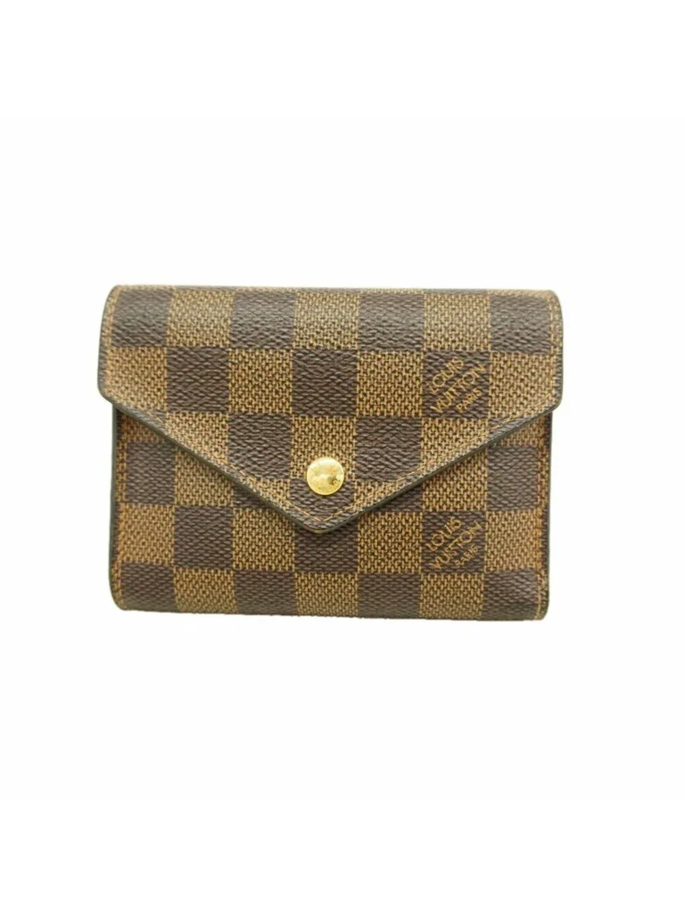 Louis Vuitton Trifold Wallet Damier Portefeuille Victorine Ebene Rose Ballerine